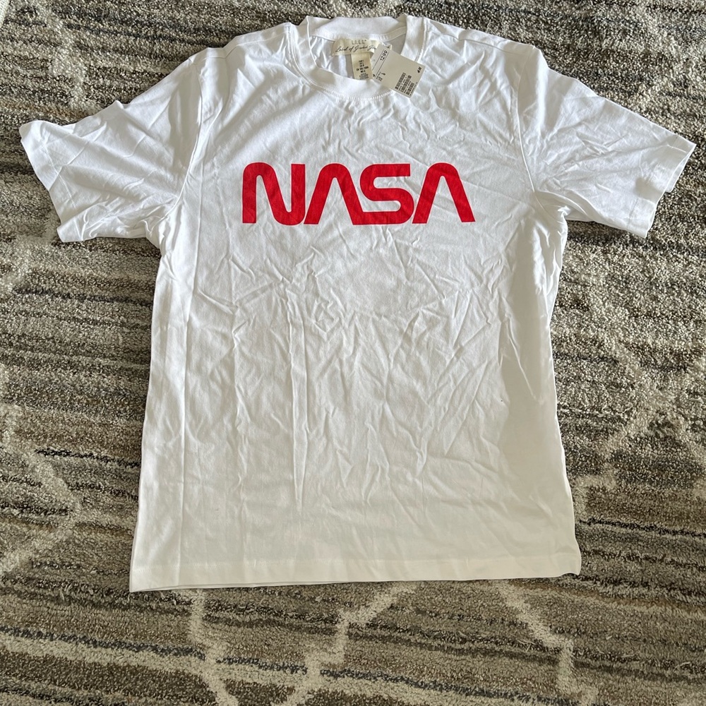 NASA White and Red Men's T-Shirt